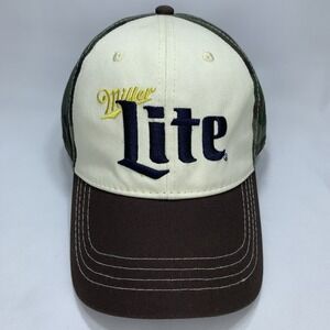 Miller Lite Hat Camo Adjustable OSFM Baseball Cap Infinity Headwear